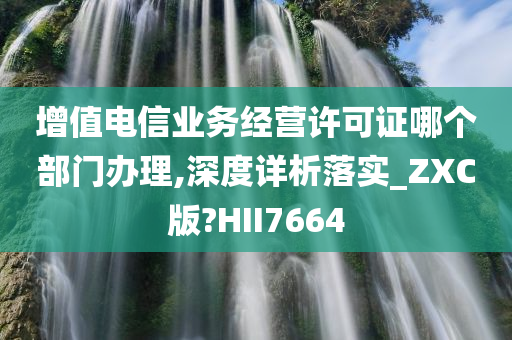 增值电信业务经营许可证哪个部门办理,深度详析落实_ZXC版?HII7664
