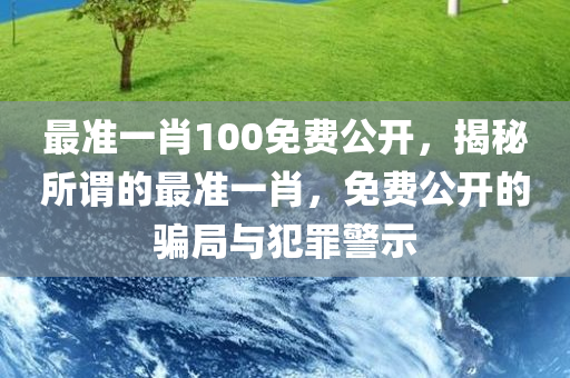 最准一肖100免费公开，揭秘所谓的最准一肖，免费公开的骗局与犯罪警示