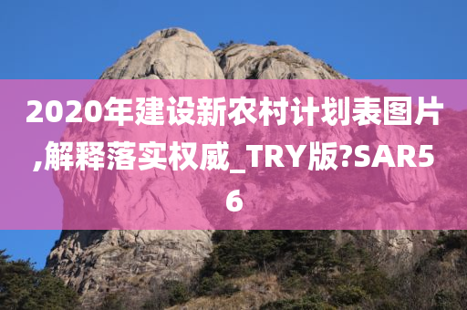 2020年建设新农村计划表图片,解释落实权威_TRY版?SAR56今晚必出三肖2025_2025新澳门精准免费提供·精确判断
