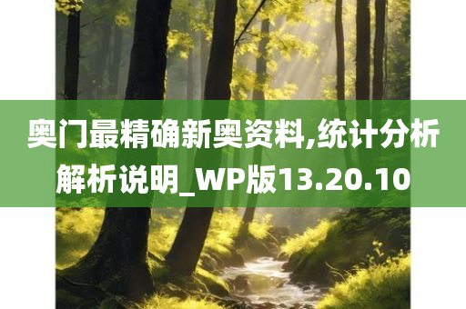 奥门最精确新奥资料,统计分析解析说明_WP版13.20.10