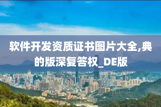 软件开发资质证书图片大全,典的版深复答权_DE版