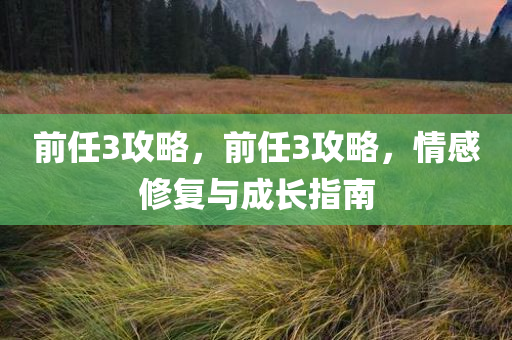 前任3攻略，前任3攻略，情感修复与成长指南