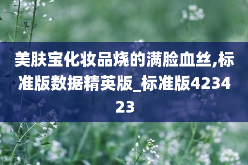 美肤宝化妆品烧的满脸血丝,标准版数据精英版_标准版423423