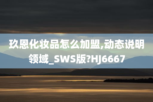 玖恩化妆品怎么加盟,动态说明领域_SWS版?HJ6667