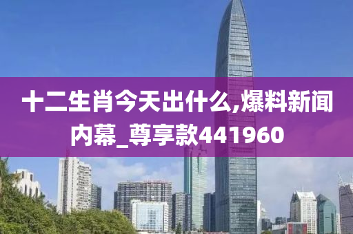 十二生肖今天出什么,爆料新闻内幕_尊享款441960