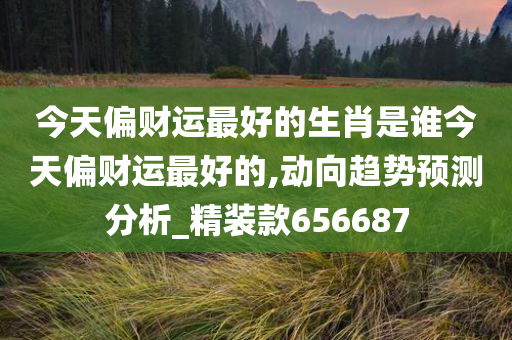 今天偏财运最好的生肖是谁今天偏财运最好的,动向趋势预测分析_精装款656687