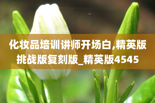 化妆品培训讲师开场白,精英版挑战版复刻版_精英版4545
