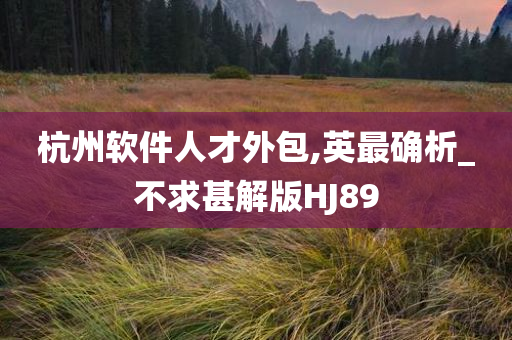 杭州软件人才外包,英最确析_不求甚解版HJ89