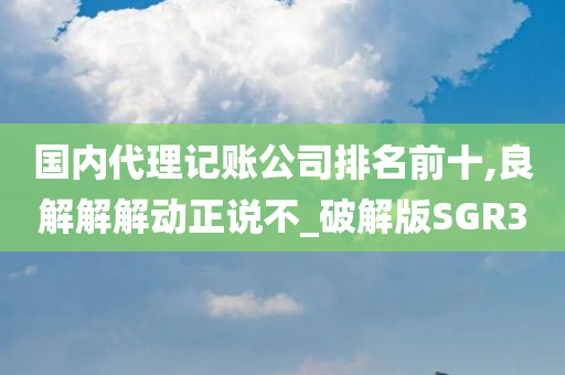 国内代理记账公司排名前十,良解解解动正说不_破解版SGR3