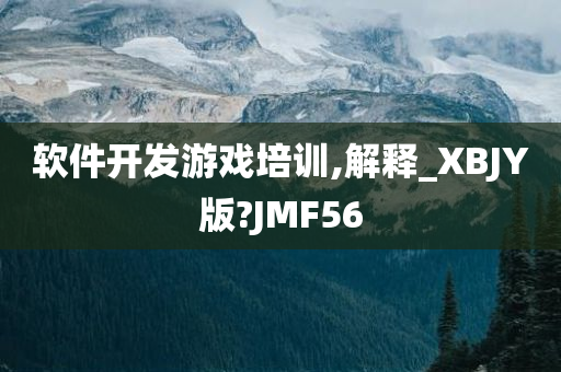 软件开发游戏培训,解释_XBJY版?JMF56
