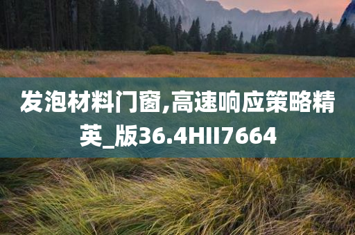 发泡材料门窗,高速响应策略精英_版36.4HII7664