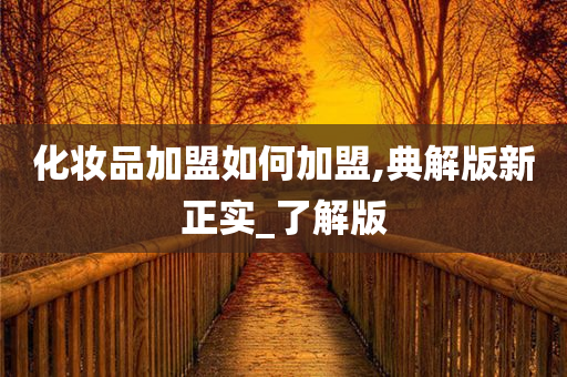 化妆品加盟如何加盟,典解版新正实_了解版