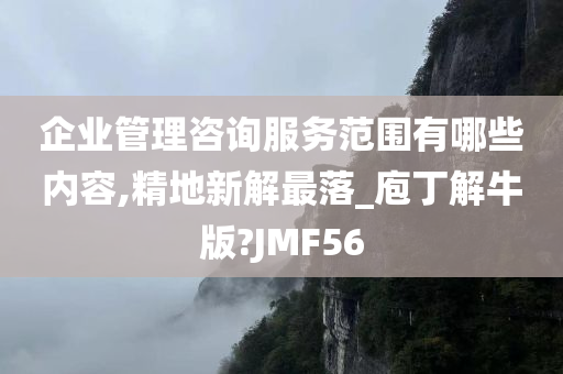 企业管理咨询服务范围有哪些内容,精地新解最落_庖丁解牛版?JMF56