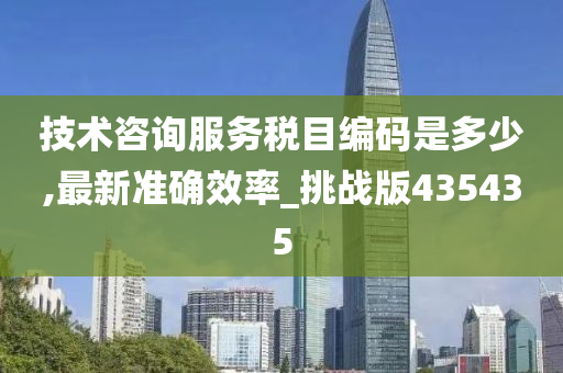 技术咨询服务税目编码是多少,最新准确效率_挑战版435435