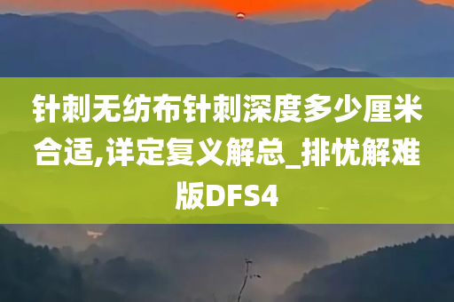 针刺无纺布针刺深度多少厘米合适,详定复义解总_排忧解难版DFS4