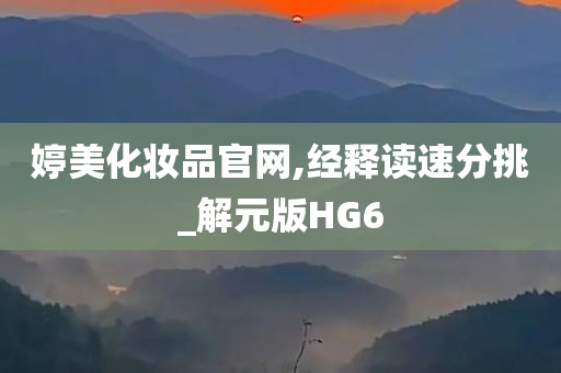 婷美化妆品官网,经释读速分挑_解元版HG6