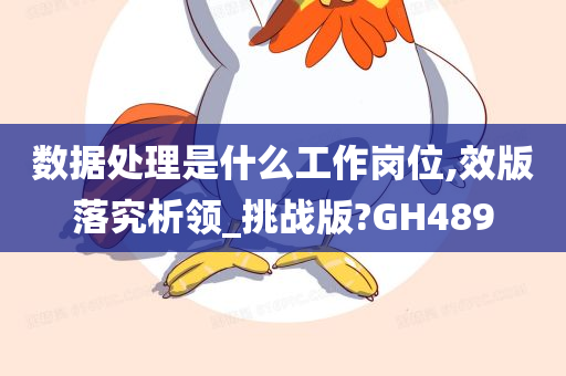 数据处理是什么工作岗位,效版落究析领_挑战版?GH489
