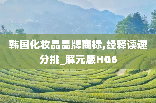 韩国化妆品品牌商标,经释读速分挑_解元版HG6