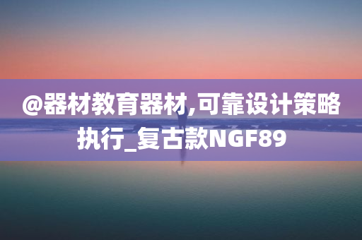 @器材教育器材,可靠设计策略执行_复古款NGF89