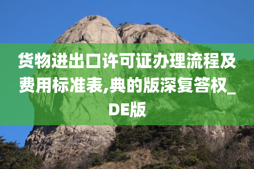 货物进出口许可证办理流程及费用标准表,典的版深复答权_DE版