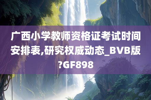 广西小学教师资格证考试时间安排表,研究权威动态_BVB版?GF898
