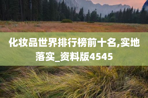 化妆品世界排行榜前十名,实地落实_资料版4545