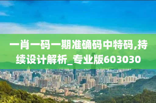 一肖一码一期准确码中特码,持续设计解析_专业版603030