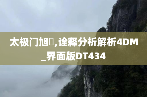 太极门旭燾,诠释分析解析4DM_界面版DT434