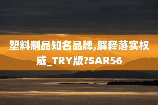 塑料制品知名品牌,解释落实权威_TRY版?SAR56