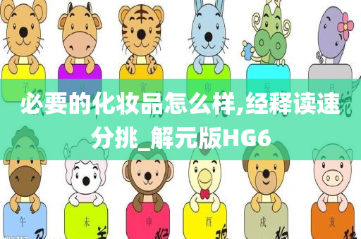 必要的化妆品怎么样,经释读速分挑_解元版HG6