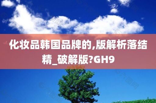 化妆品韩国品牌的,版解析落结精_破解版?GH9