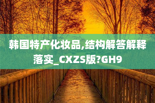 韩国特产化妆品,结构解答解释落实_CXZS版?GH9