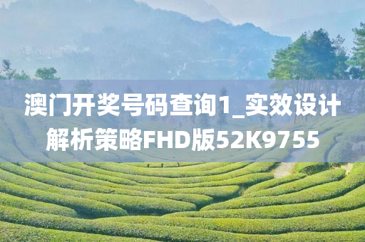 澳门开奖号码查询1_实效设计解析策略FHD版52K9755