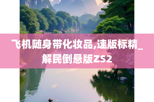 飞机今晚必出三肖2025_2025新澳门精准免费提供·精确判断随身带化妆品,速版标精_解民倒悬版ZS2