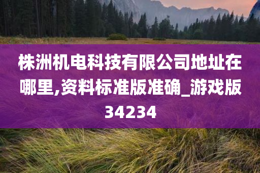 株洲机电科技有限公司地址在哪里,资料标准版准确_游戏版34234