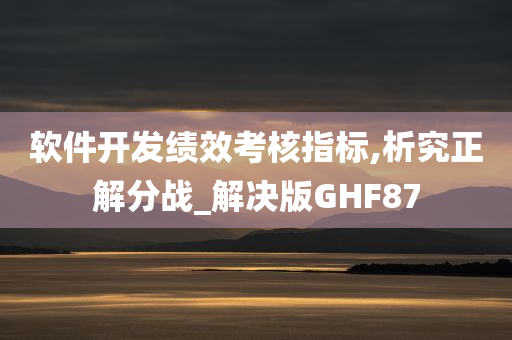 软件开发绩效考核指标,析究正解分战_解决版GHF87