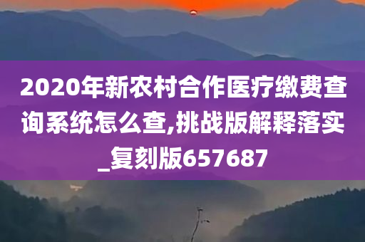 新农村合作医疗
