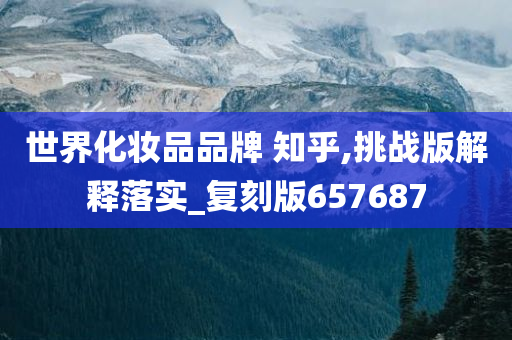 世界化妆品品牌 知乎,挑战版解释落实_复刻版657687