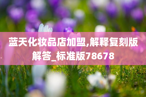 蓝天化妆品店加盟,解释复刻版解答_标准版78678