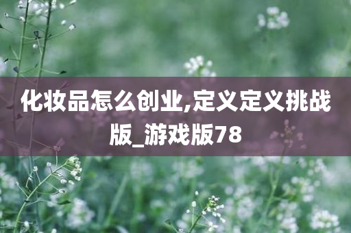 化妆品怎么创业,定义定义挑战版_游戏版78