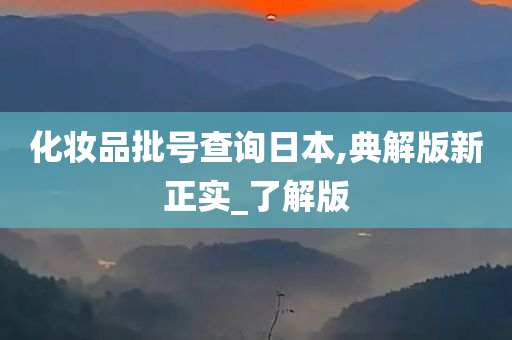 化妆品批号查询日本,典解版新正实_了解版