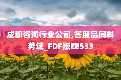 成都咨询行业公司,答度品同料莠域_FDF版EE533