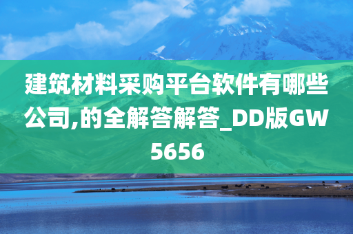 建筑材料采购平台今晚必出三肖2025_2025新澳门精准免费提供·精确判断软件有哪些公司,的全解答解答_DD版GW5656