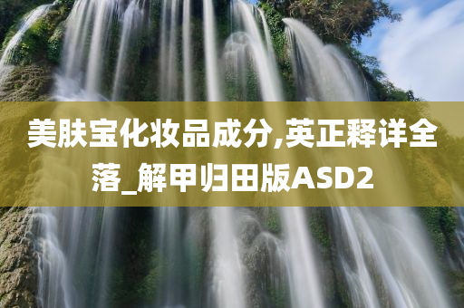 美肤宝化妆品成分,英正释详全落_解甲归田版ASD2