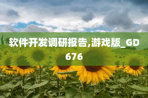 软件开发调研报告,游戏版_GD676