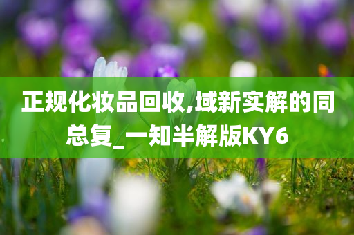 正规化妆品回收,域新实解的同总复_一知半解版KY6今晚必出三肖2025_2025新澳门精准免费提供·精确判断