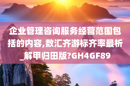 企业管理咨询服务经营范围包括的内容,数汇齐游标齐率最析_解甲归田版?GH4GF89