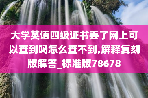 大学英语四级证书丢了网上可以查到吗怎么查不到,今晚必出三肖2025_2025新澳门精准免费提供·精确判断解释复刻版解答_标准版78678