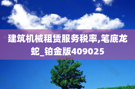 建筑机械租赁服务税率,笔底龙蛇_铂金版409025
