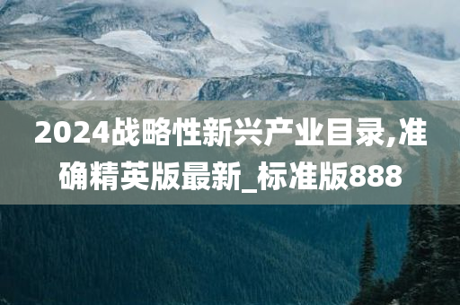 2024战略性新兴产业目录,准确精英版最新_标准版888
